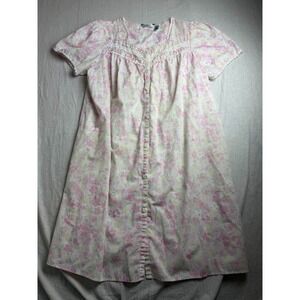 Vintage 90s Y2K Delicates Nightgown 2X Plus Size Pink Beige Floral Grandmacore